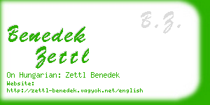 benedek zettl business card